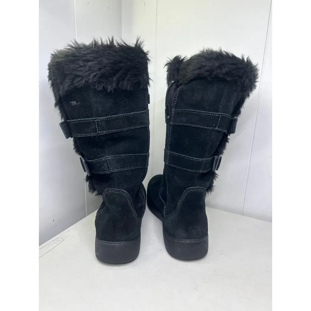 L.L.Bean Nordic Tek 2.5 boots feature faux-fur trim 7 side buckle straps size 9
